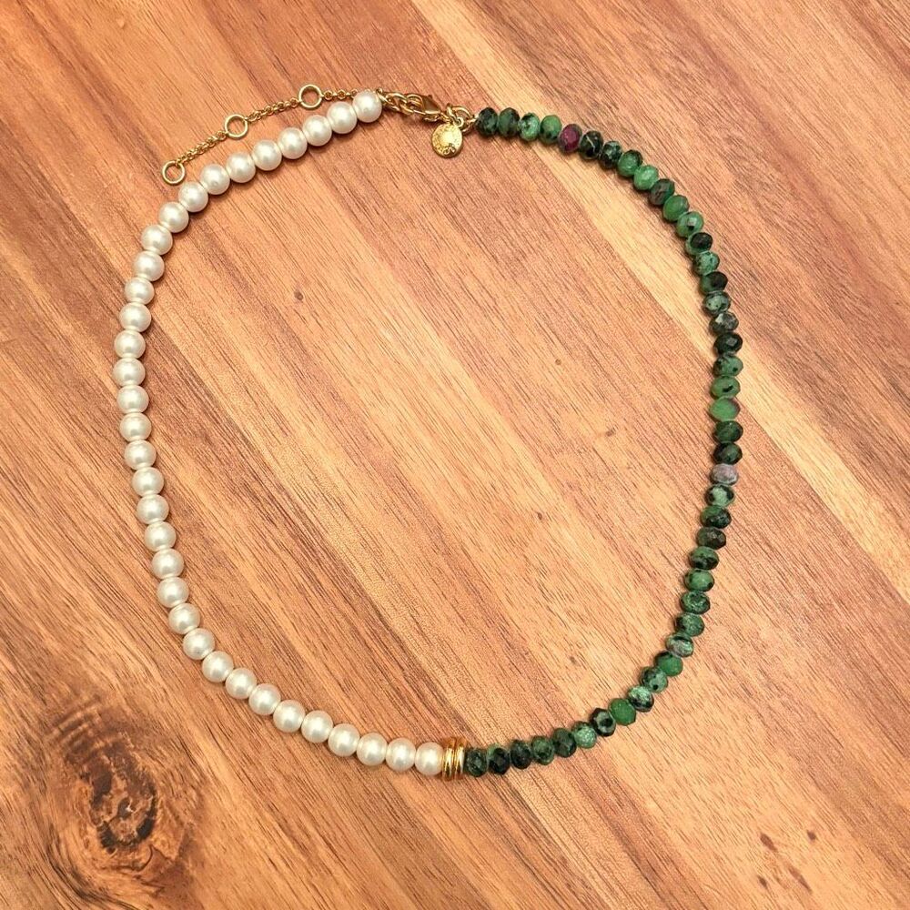 J.Crew | Two-Tone Pearl and Bead Necklace | 16” Adjustable